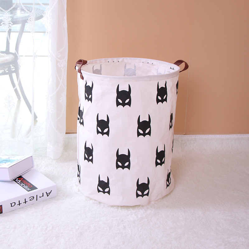 Posta gratuita casera gran cartón plegable tela algodón y lino juguetes caseros almacenamiento barril