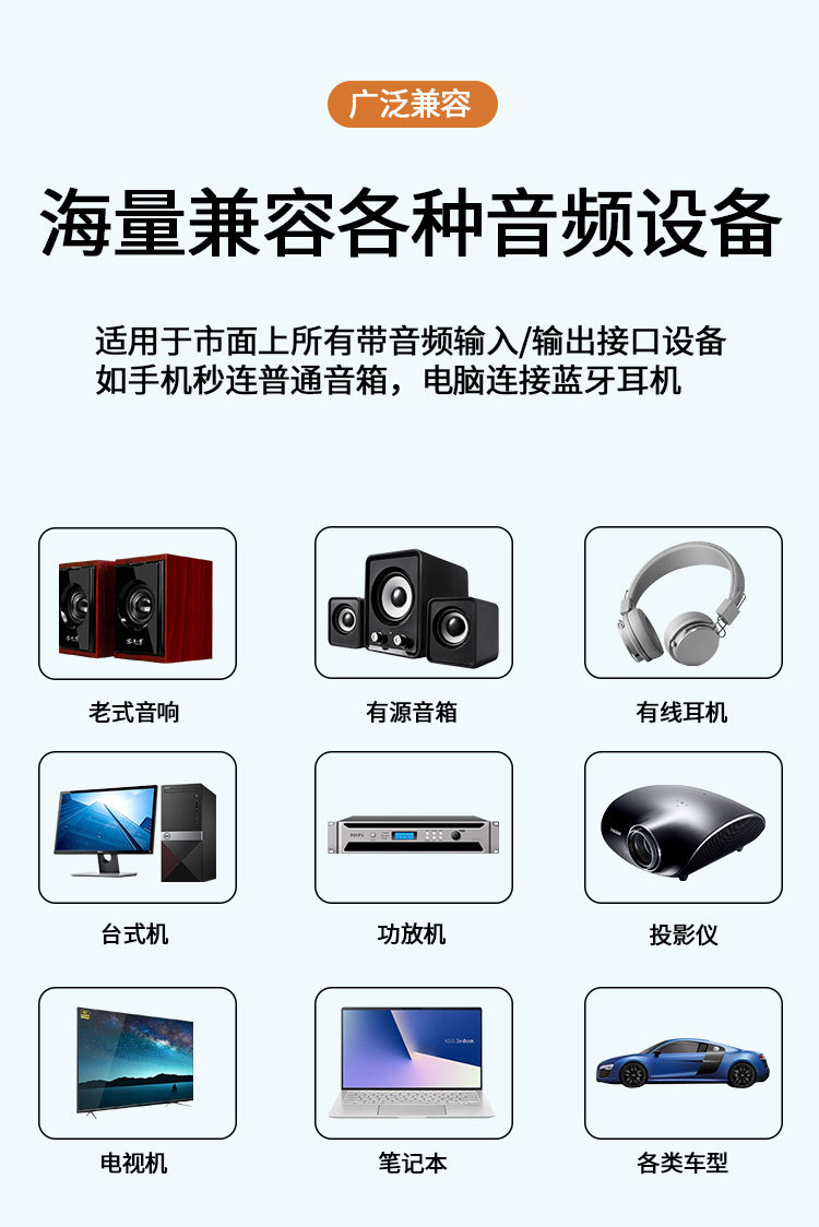 Bluetooth Adapter with Display for Old Tv, Car Wired Speakers Instantly Become Bluetooth-Enabled, Southeast Asian Goods