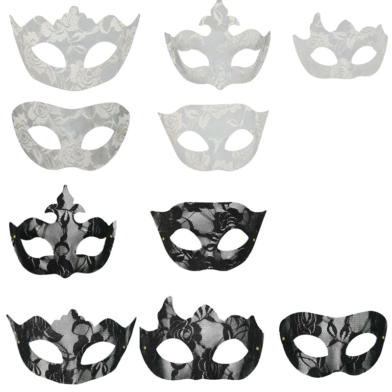 Cross-border nueva pareja fiesta bar mitad cara máscara de encaje hermosa flor tallada venecia máscara de baile TK