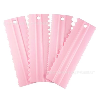 4件套奶油梳刮板挂孔款蛋糕装饰工具烘焙西点厨房用翻糖造型模具|ru