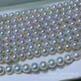 天然淡水珍珠爱迪生正圆细微皮纹ji光10-14mm大点位高品质纯银扣