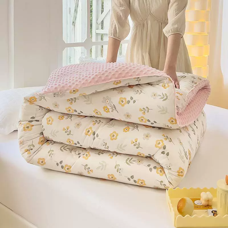 2025 новая Class A knitted cotton baby velvet beans quilting в весну и осень, соевые хлопок осень и зима