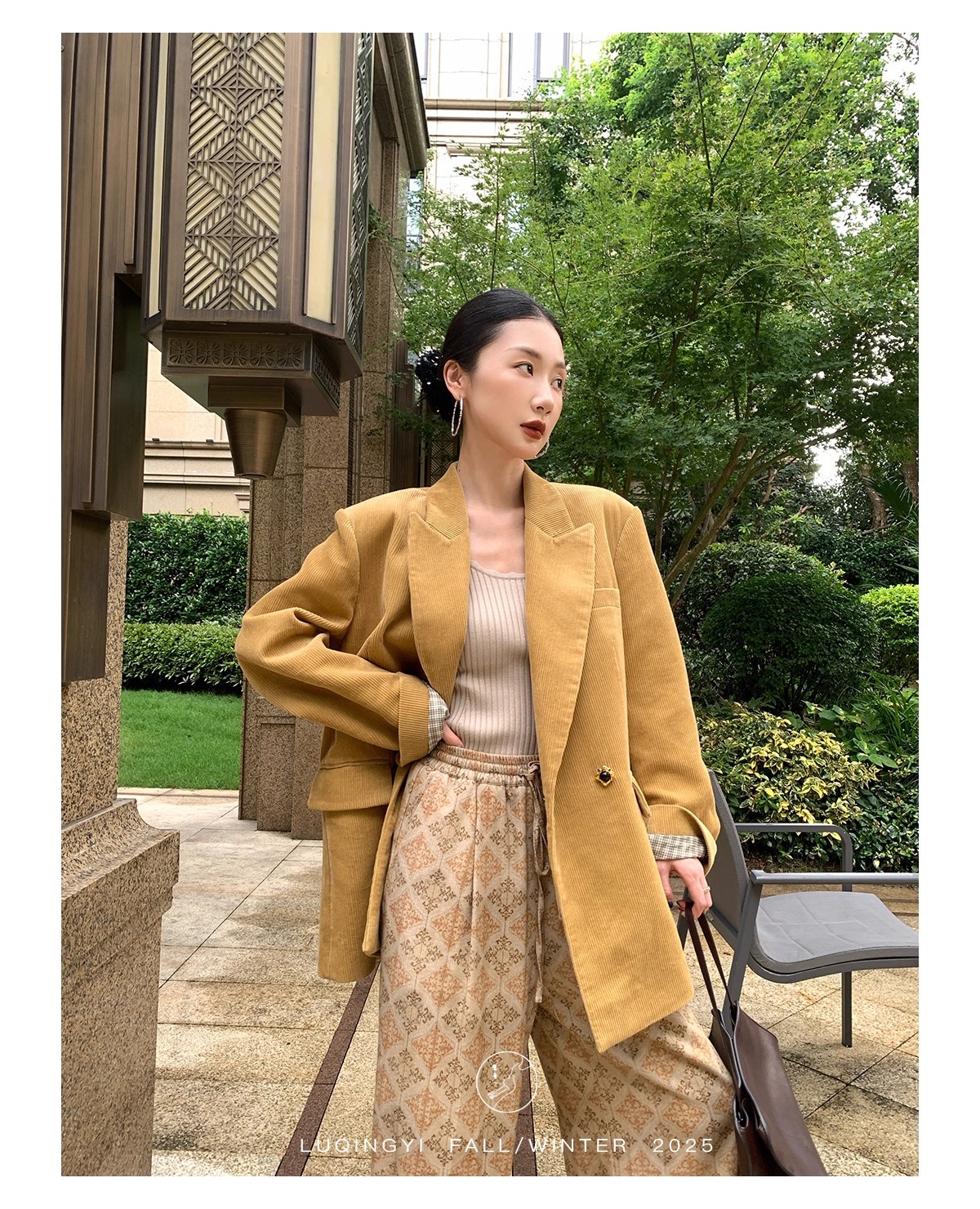 Blazer vintage in velluto a coste donna giacca in cotone_voghion.com