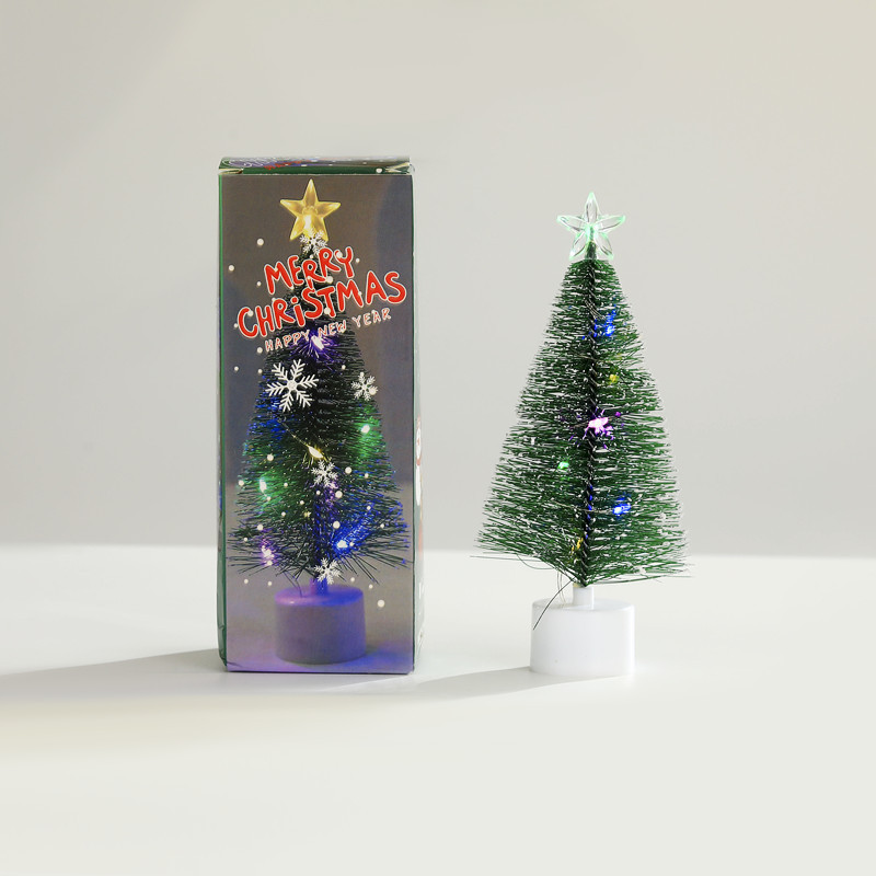 Mini árbol de Navidad, escritorio de cedro de Navidad, pino blanco, ventanas de exhibición, regalos de Navidad, decoraciones de Navidad