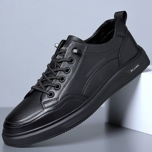  Spring Top Layer Calfskin Sports Shoes Slip-on Genuine Leather Men's Shoes Live Stream Wholesale Handmade Men's Leather Shoes One-Piece