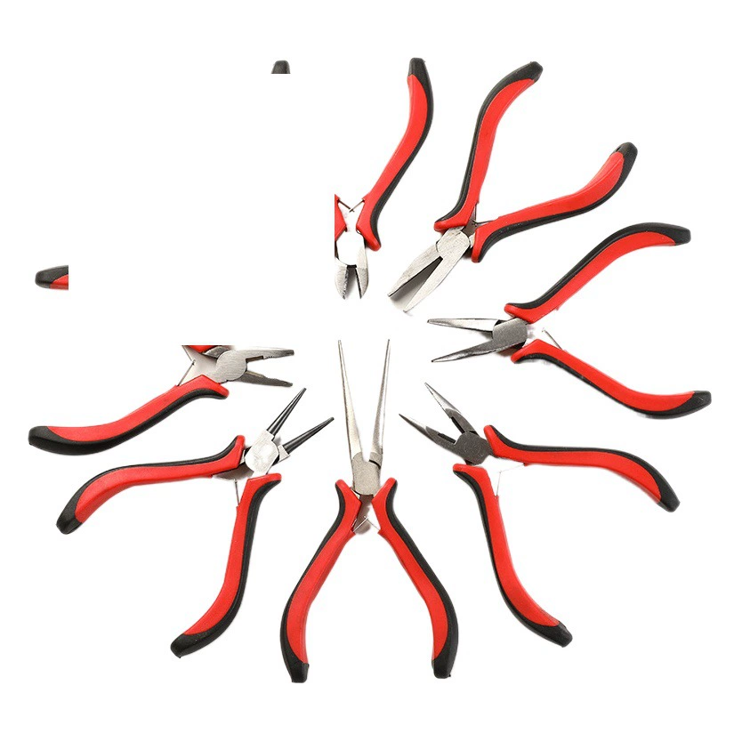 Заводская поставка 5,5-дюймовая красная и черная ручка Набор из 8 плоскогубцев плоскогубцы Аппаратные инструменты