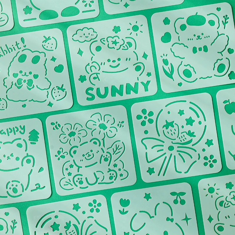 Cartoon template for elementary school students, oil pastel