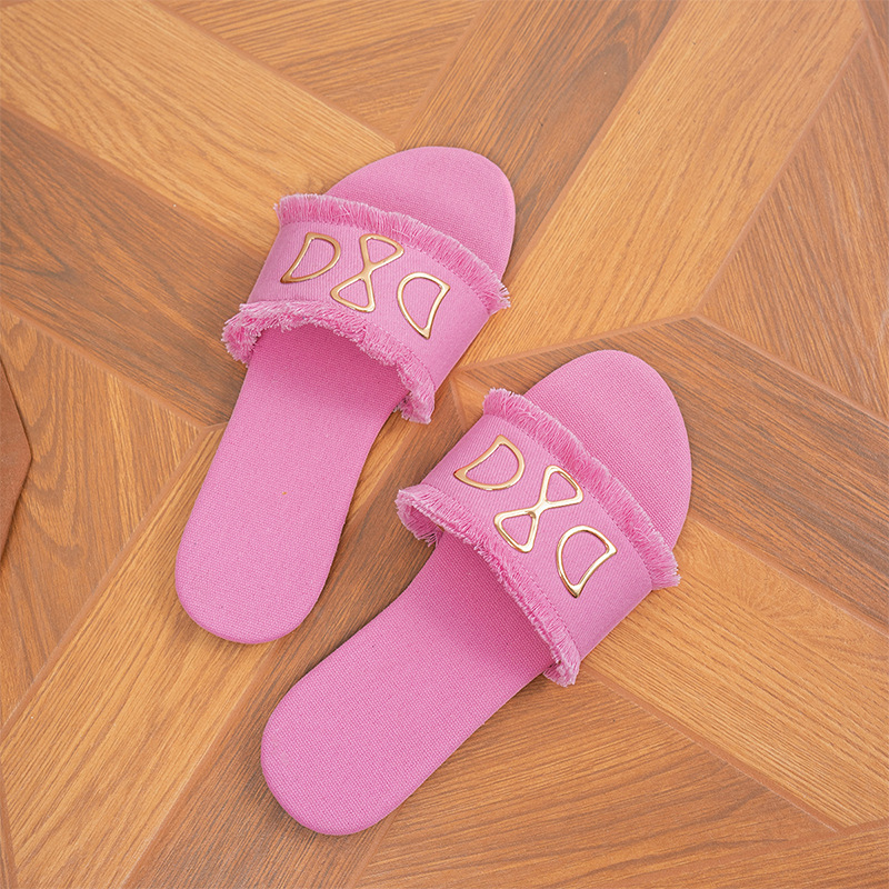 Nuevas zapatillas planas de mezclilla de punta redonda rosa para mujer, comercio exterior, lindo y ponible, apariencia elegante y cómoda