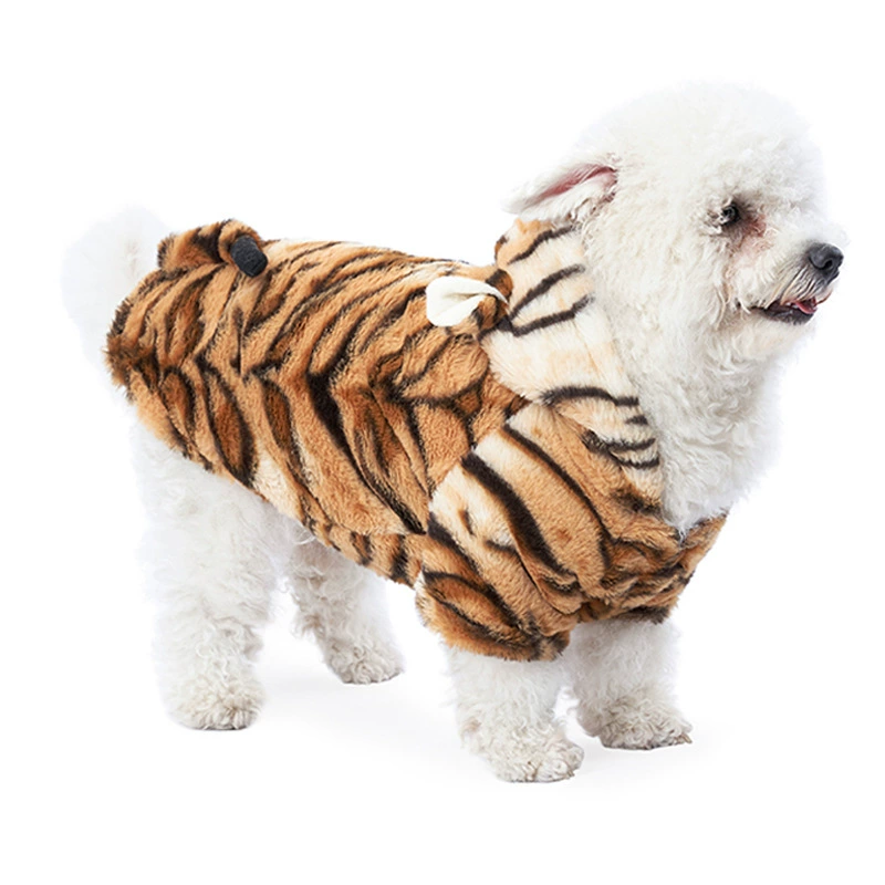 Трансформированная Тигровая маленькая собака Бишон плюшевая одежда помеи осенне-зимняя теплая одежда для собак чай для кошек и щенков