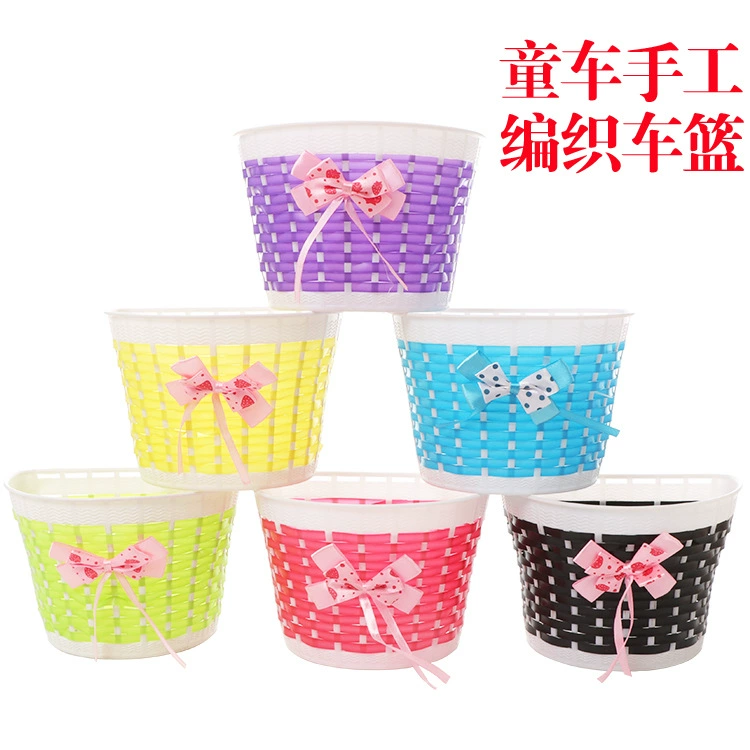 Спотовые поставки Детские корзины для скутеров Малые детские велосипеды ручной работы пластиковые плетеные корзины для колясок