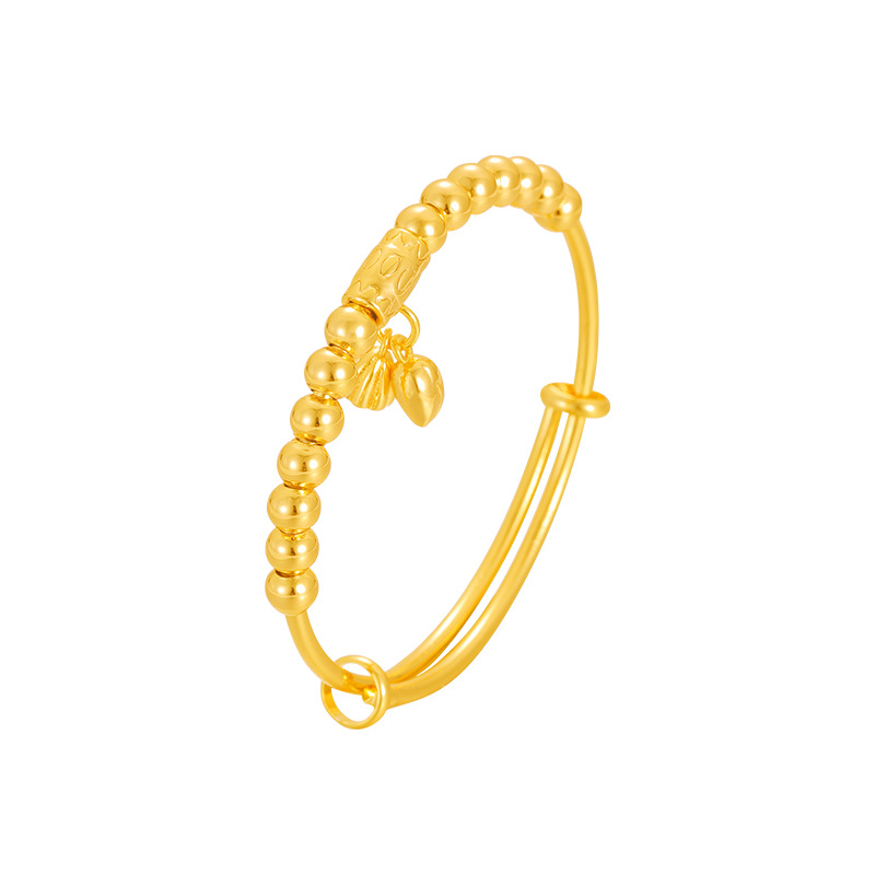 Estilo nacional Push-Pull arena oro pulsera dos mundo Huan Lotus Semilla de loto cuentas de la suerte aleación de cobre pulsera antigua hombres y mujeres joyería