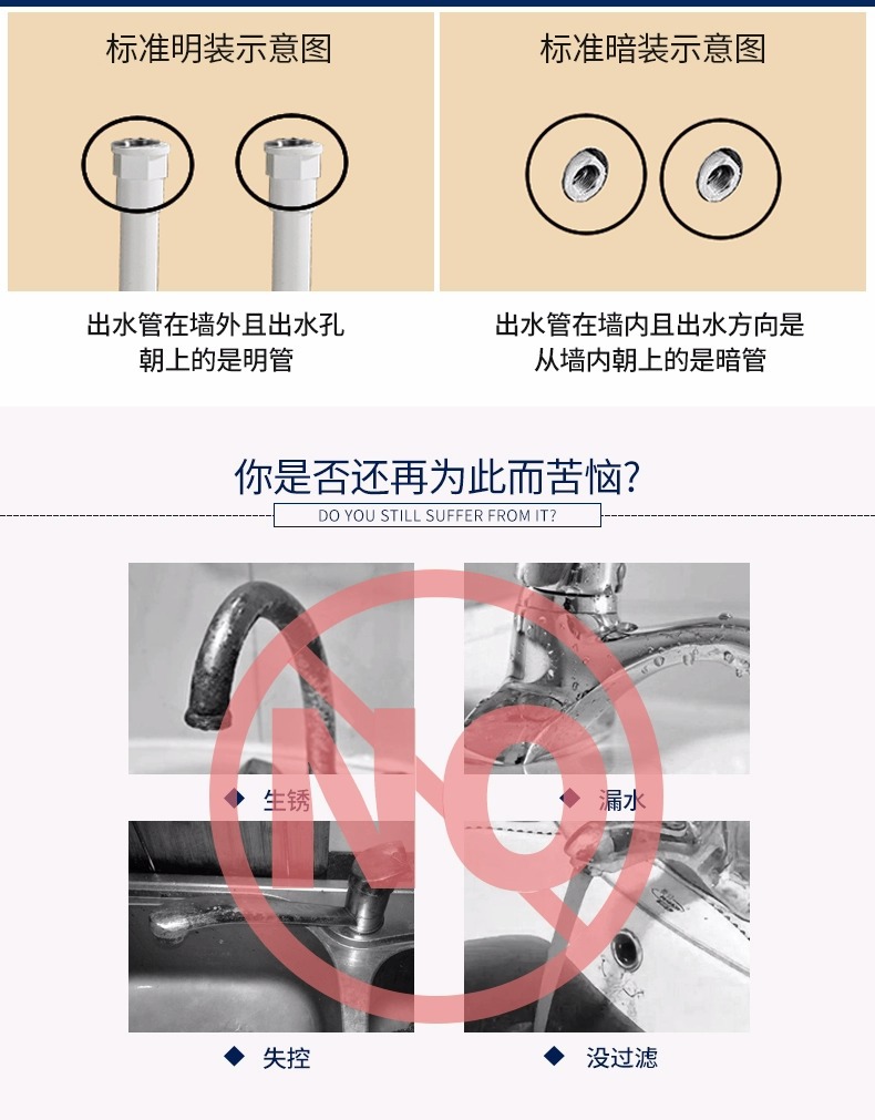 Shower faucet accessories, switch, hot and cold water mixing valve, bathroom shower head, rain shower, three-speed shower faucet Application Scenario