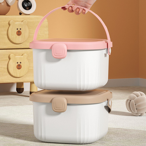 Children's toy storage bucket household large-capacity assembled building block storage box plastic handle with lid storage box