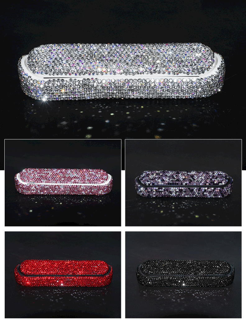 Car Temporary Parking Number Plate with Diamonds, High-End Hidden Creative Female Mobile Phone Number Plate for Moving the Car