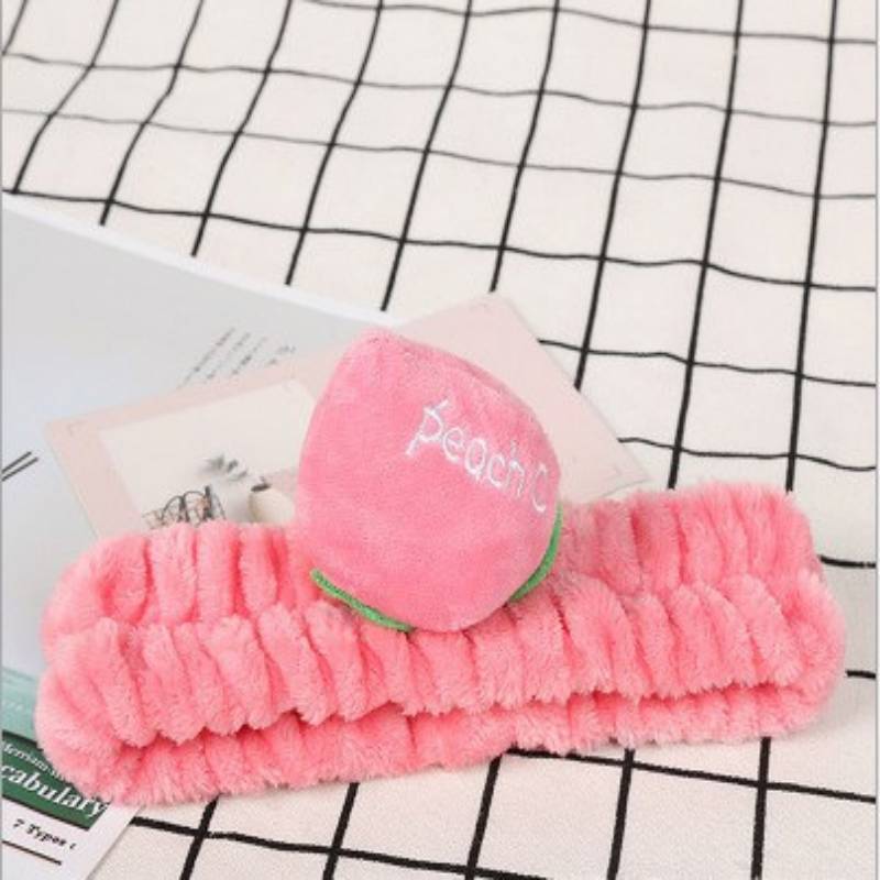 Estilo coreano Internet celebridad fruta melocotón rojo banda de pelo femenino lavado de cara maquillaje borde ancho diadema accesorios para el cabello de dibujos animados al por mayor