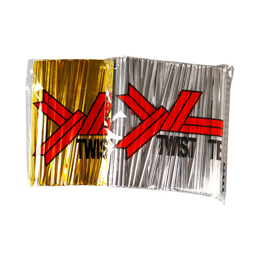 Multi-color bread, pastry toast bag, tie tie, food lollipop packaging, seal tie, gold and silver tie tie