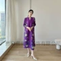 宽松春季v领印花连衣裙