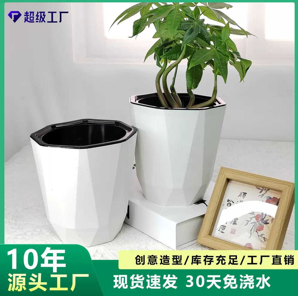 懒人花盆自动吸水家用塑料轻奢高级感绿萝多肉大绿箩双层盆栽耐用