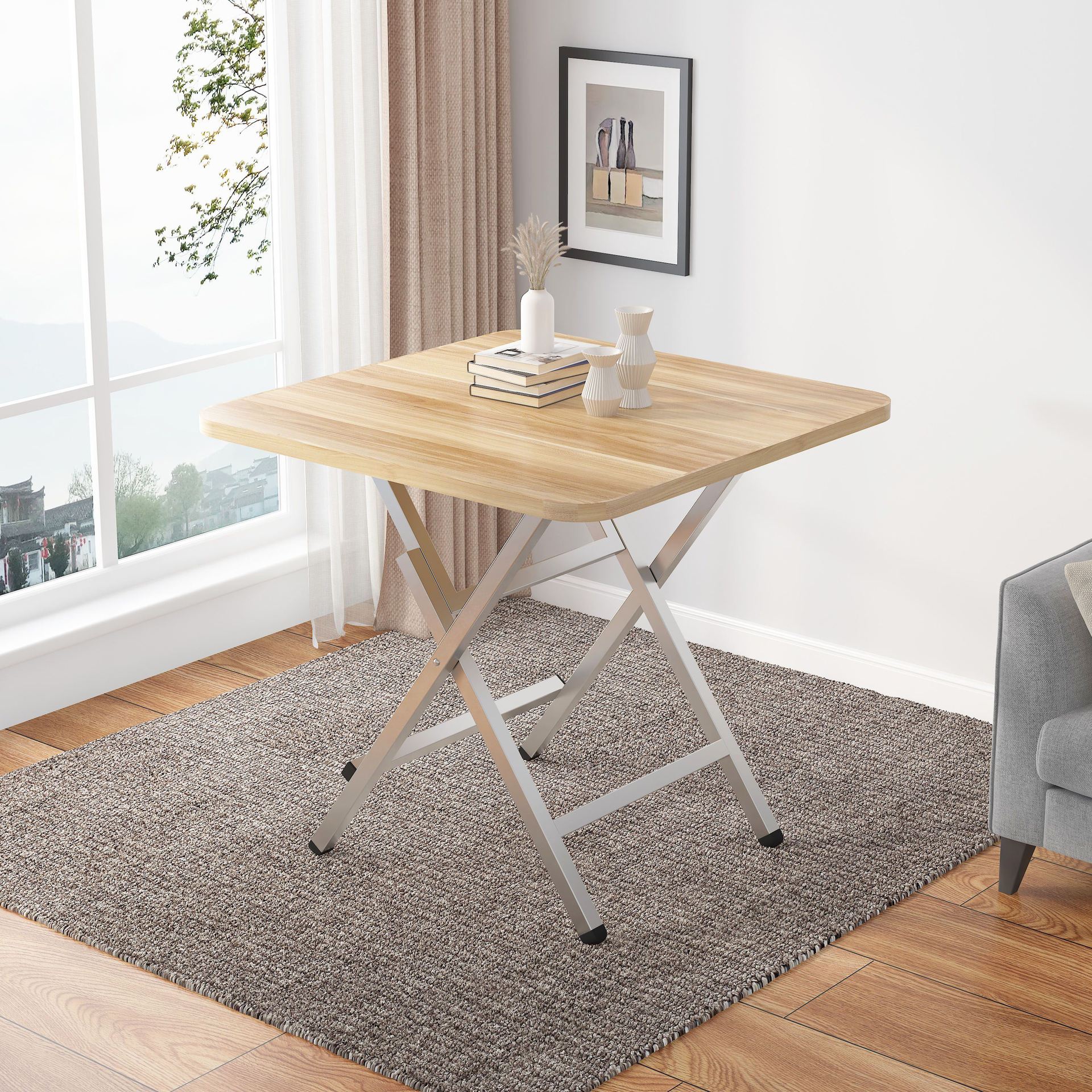 Mesa plegable alquiler de alquiler de mesa de comedor al aire libre portátil mesa de estand simple mesa de comedor casera mesa cuadrada
