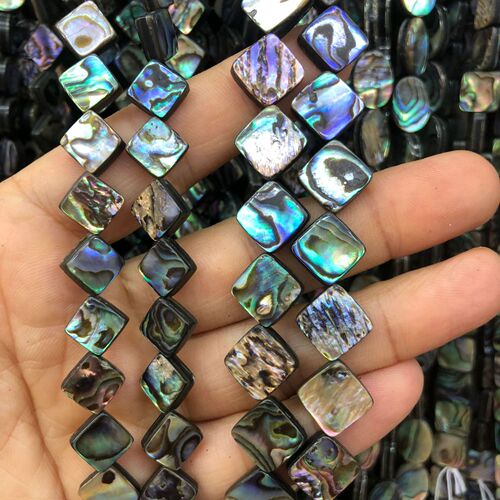 Abalone chain rhombus diagonal holes various specifications pendant necklace bracelet material DIY jewelry accessories