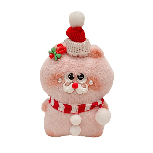Handmade Christmas plush hamster doll, Santa Claus cartoon doll claw machine, creative holiday gift accessories