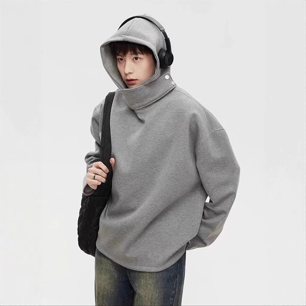美式复古高级感重磅连帽卫衣男春秋季新款潮牌休闲宽松百搭痞帅外