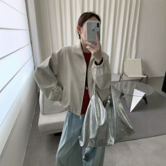 25秋季女装新款蛋白皮皮衣外套女9712