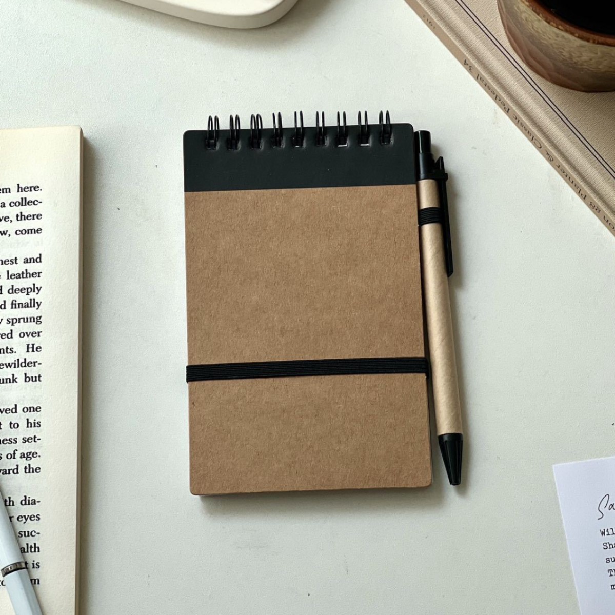 レトロ牛革コイルノート