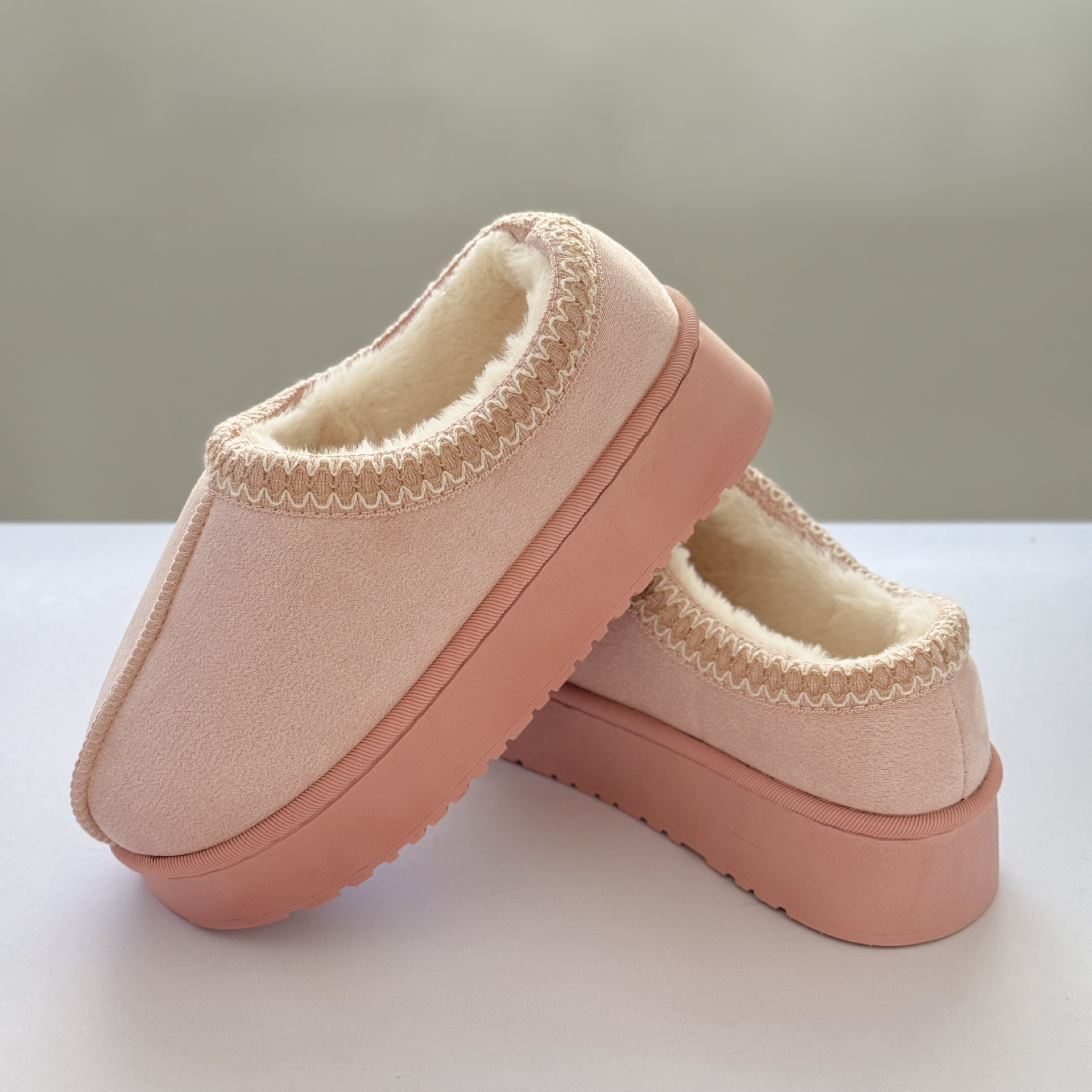 핑크 코튼 신발