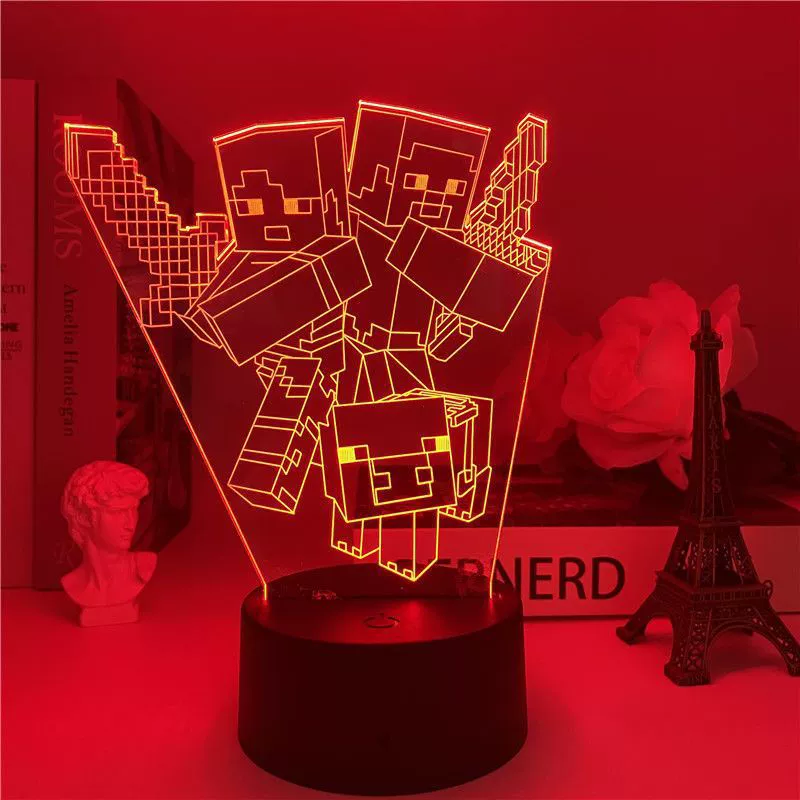 Night light for boys, lantern for bed, lamp, 3D