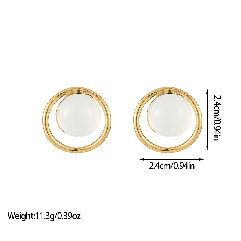 14g Weight Titanium Steel Ear Needle Material Ear Studs Classification 1 Pair Quantity Daily, Street Occasion Titanium Steel Material Geometric Pattern All Seasons Season Women's Gender Plating Design Retro, Classic Style Style 1 Pair Retro Classic Style Geometric Plating Titanium Steel Ear Studs 6