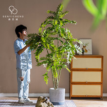 大型仿真香椿树假绿植盆栽摆件仿生假树植物室内客厅玄关造景装饰