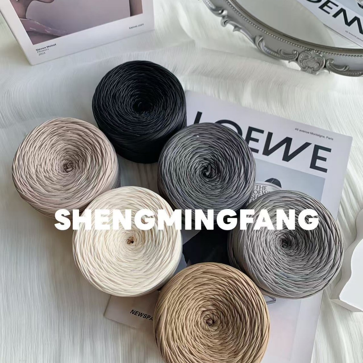 现货200克新款高弹布条线哑光仿皮革手工钩针编织diy材料包包