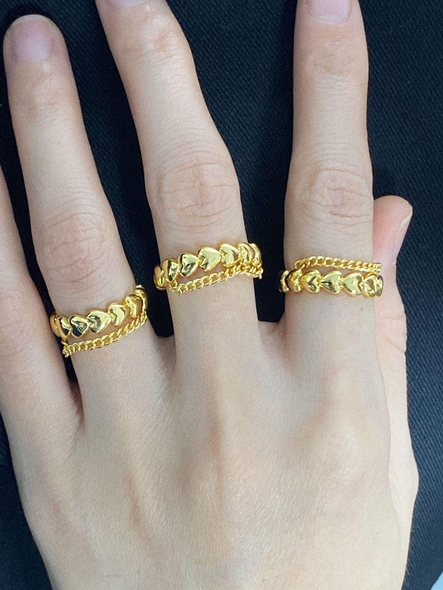 Simple Style Heart Shape Copper Plating Rings 1 Piece