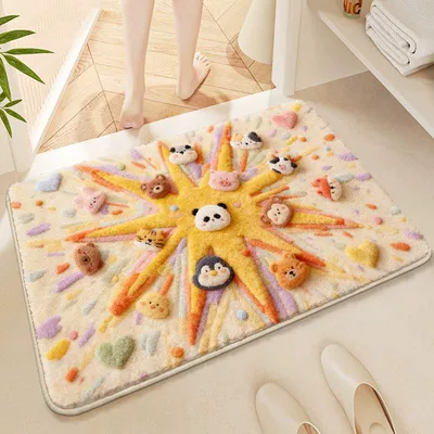 Toilet Door – Avtomobil döşəmə paspasları - velvet-explosion-panda-4060cm-imitation-cashmere