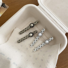 复古波点珍珠发夹气质手工刘海夹千金感小香卡子简约碎发夹边夹