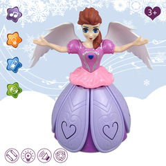 New dancing princess light music electric universal dancing robot dazzling dance rotating princess children's toy