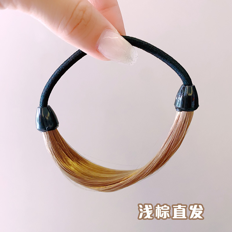 かつらヘアバンドヘアロープ 2025 新しいハイエンドゴムバンド女性のヘアポニーテール大人の低ボールヘアロープ|undefined