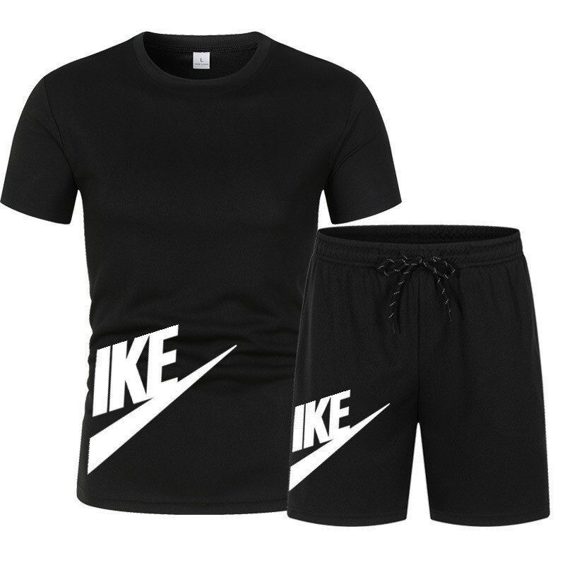 New Summer Fashion Short-Sleeved Shorts Basketball Training Fitness Running Loose T-Shirt Men's Casual Sports Suit