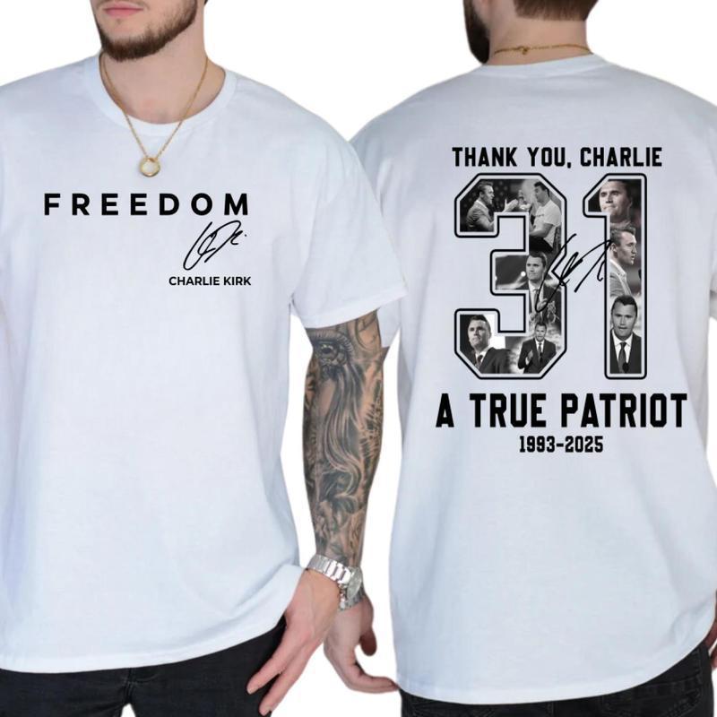 【跨境欧码】Freedom Charlie Kirk 2 Sided T-shirt, True|undefined