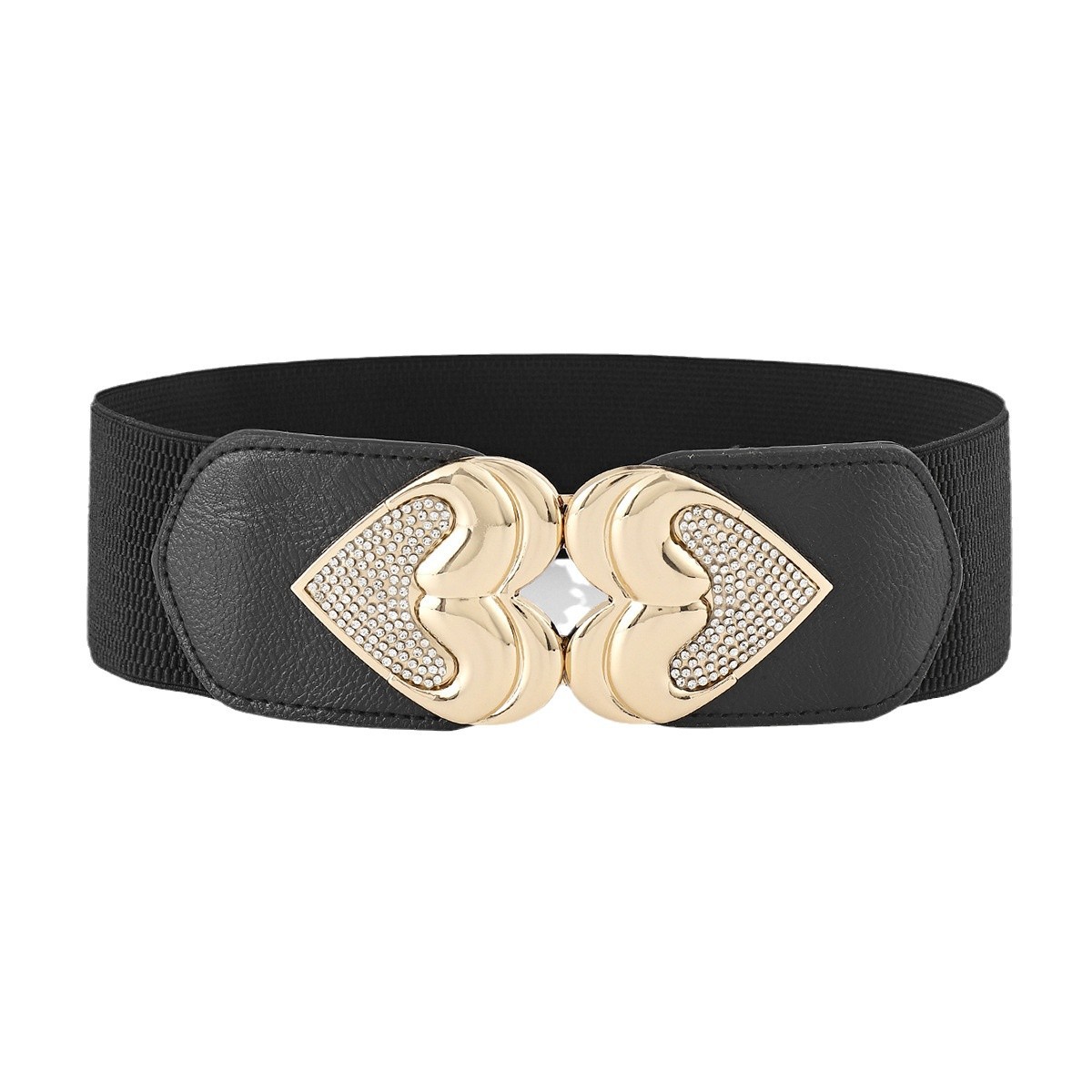 Großhandel Damen elastische breite Taille Dichtung, lässig elastische Mode dekorative Knopf Gürtel, Daunenjacke Kleid Gürtel_voghion.com