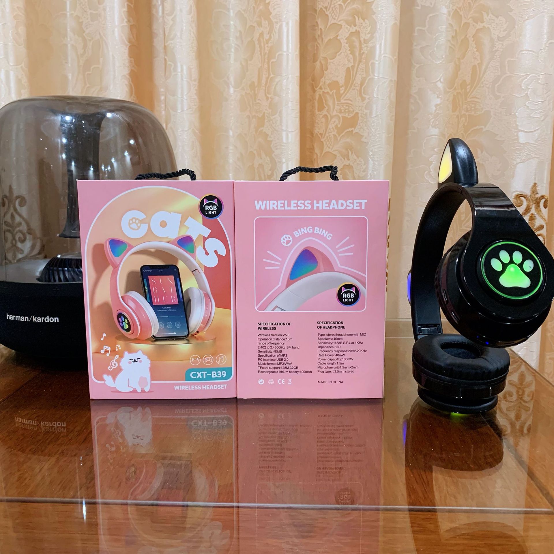 Transfronterizo en stock suministro B39 oreja de gato auriculares Bluetooth plegable auriculares estéreo auriculares inalámbricos al por mayor