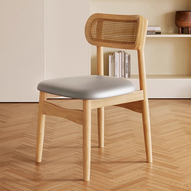 로그 컬러 원목 + 등나무 + 그레이 가죽