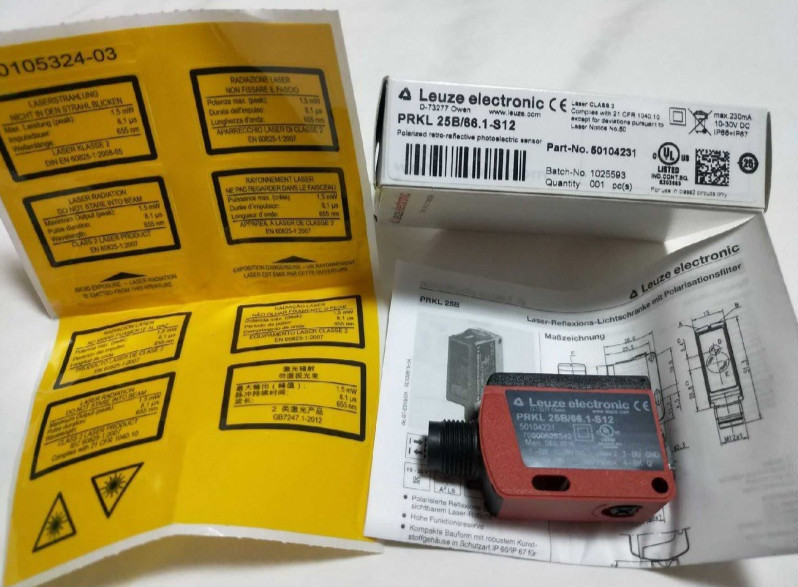 全新Leuze PRKL 25B/66.1-S12 劳易测 光电开关50104231现货