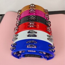 奥尔夫打击乐器KTV手摇铃娱乐助威道具儿童互动花鼓圈木纹手摇铃