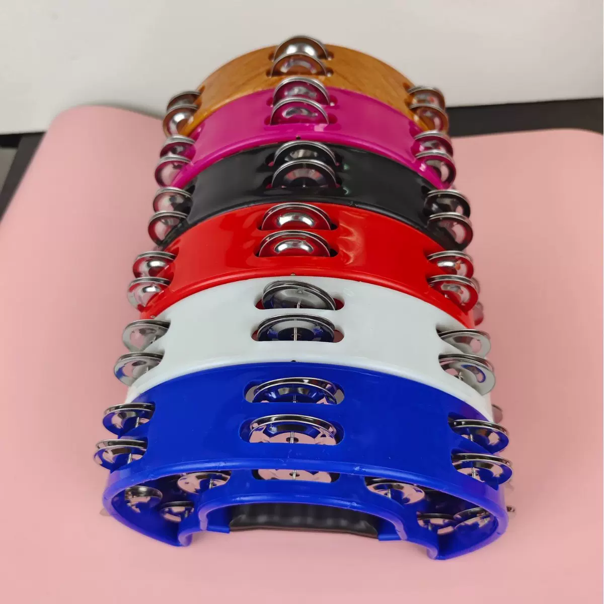 奥尔夫打击乐器KTV手摇铃娱乐助威道具儿童互动花鼓圈木纹手摇铃