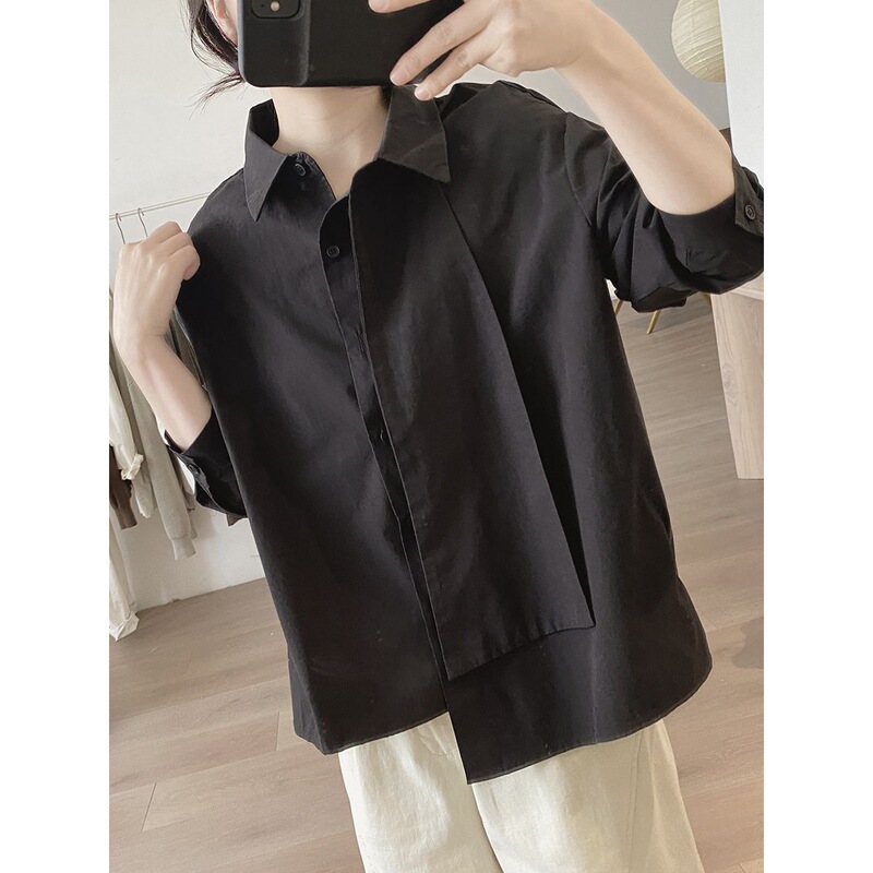 New Quality Shirts for Women in Spring and Autumn, New Loose and Slim Products, Simple Niche New Products, Irregular and Age-Reducing Products