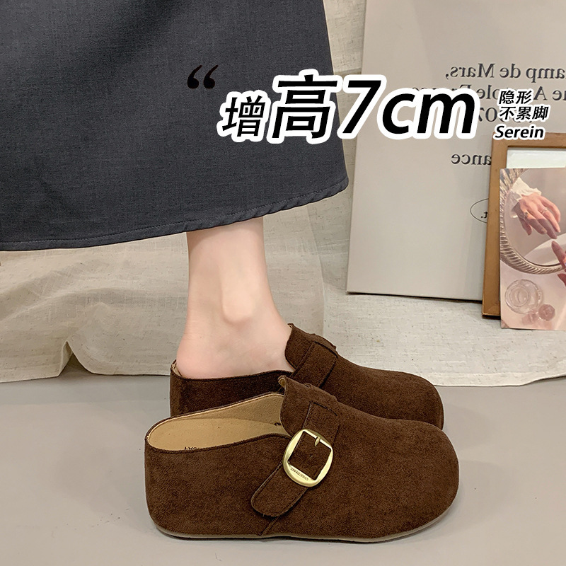 7CM Height-Increasing Thick-Soled Closed-Toe Mules for Women, 2026 Autumn New Slip-On Ugly-Cute Birkenstock Shoes 7CM Height-Increasing Thick-Soled Closed-Toe Mules for Women, 2026 Autumn New Slip-On Ugly-Cute Birkenstock Shoes