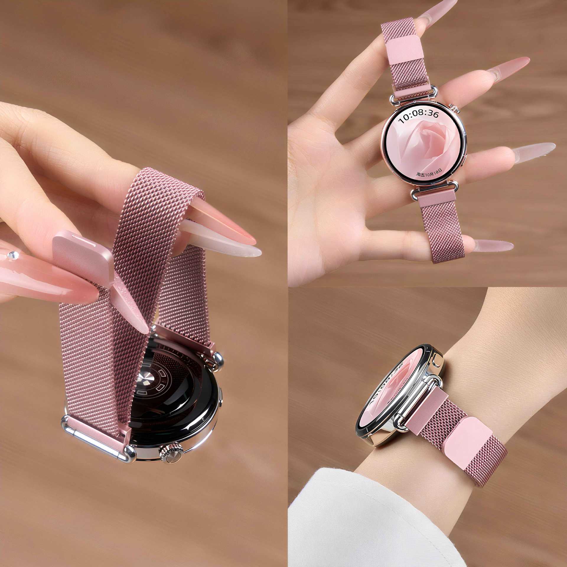 适用华为gt6/gt5表带watch5磁吸gt4女款gt3高级感夏天不锈钢运动