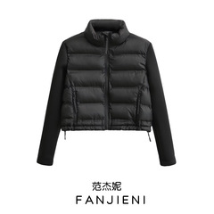 ZR対外貿易卸売り欧米風女装フランスファッション百合は短い綿服コート4391809をつなぎ合わせた